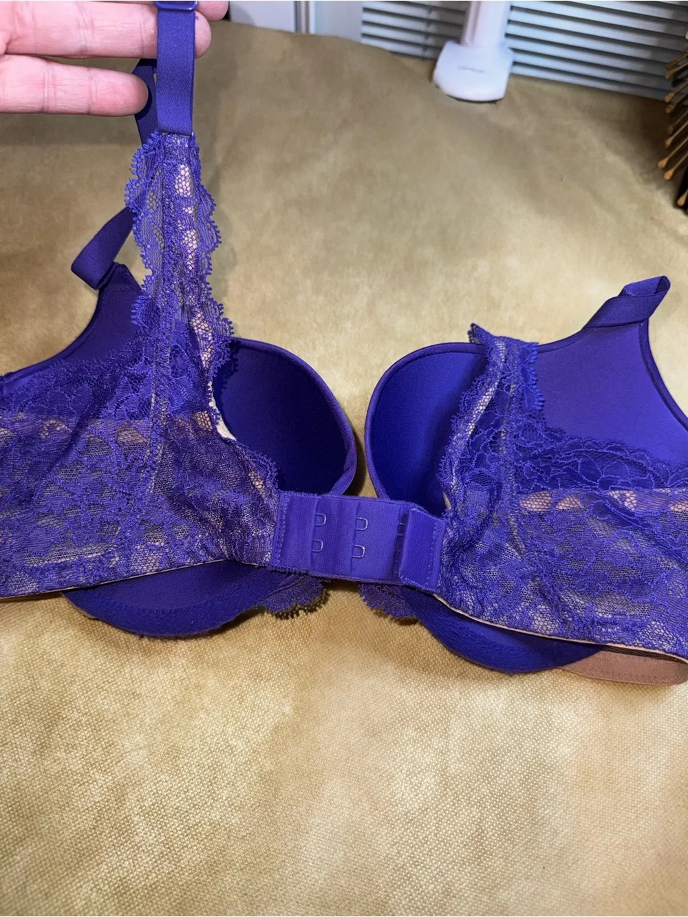 Victoria's Secret Satin & Lace Push-Up Bra in Deep Purple